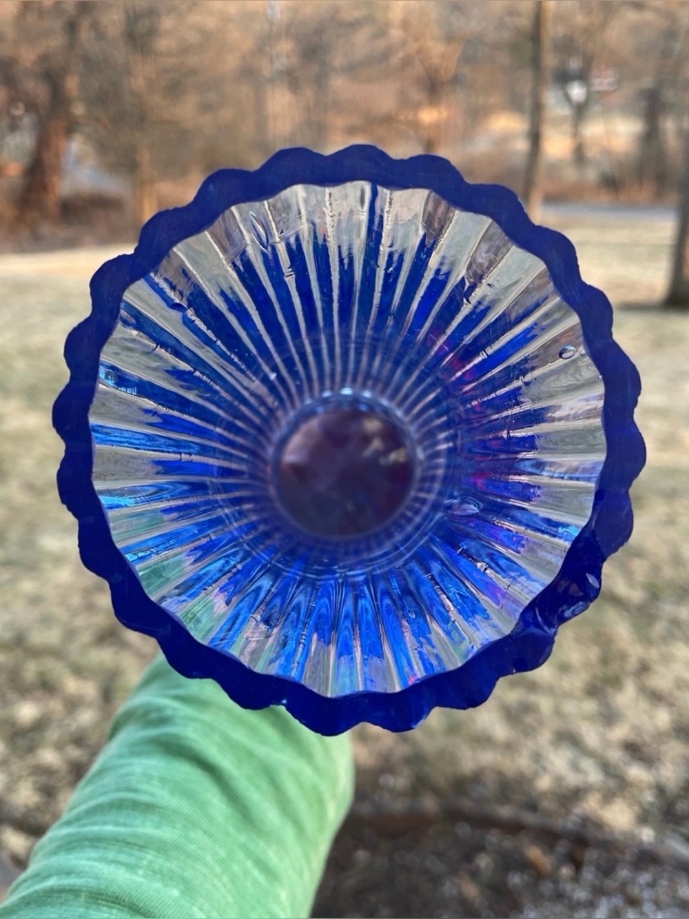 Fostoria Cobalt Bright, Blue 7” Vase. Excellent condition.